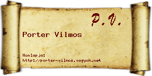 Porter Vilmos névjegykártya